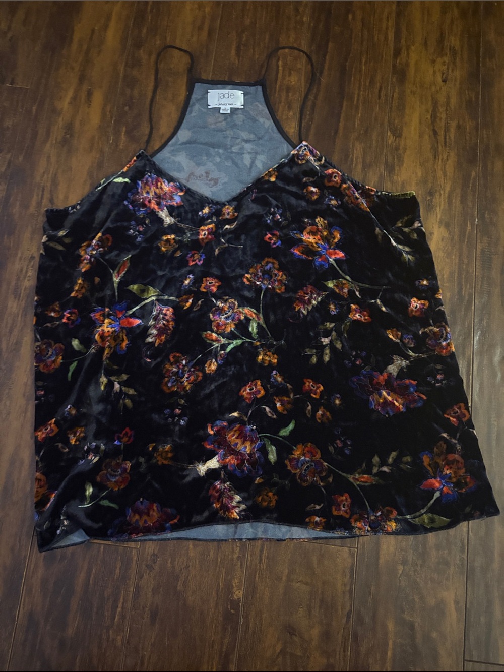 Johnny Was Jade Velvet Chella Floral Cami Tank Large